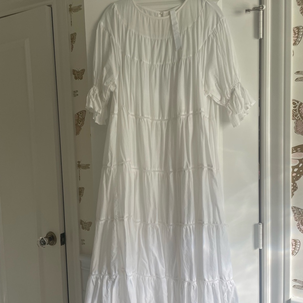 Elegant White Tiered Dress